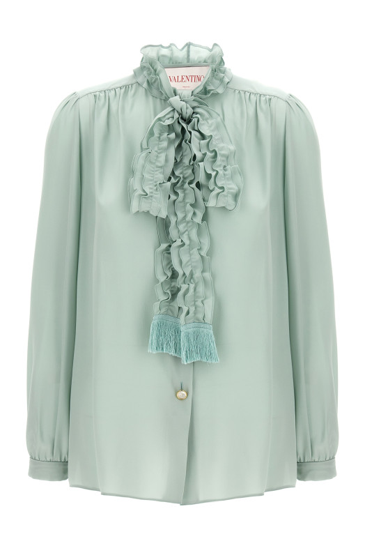 Рубашка с лавальером Valentino Garavani Зеленый B3AB77590FR5F Рубашка с лавальером Valentino Garavani Зеленый B3AB77590FR5F