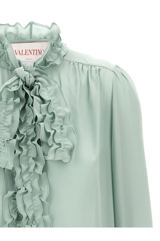 Рубашка с лавальером Valentino Garavani Зеленый B3AB77590FR5F Рубашка с лавальером Valentino Garavani Зеленый B3AB77590FR5F