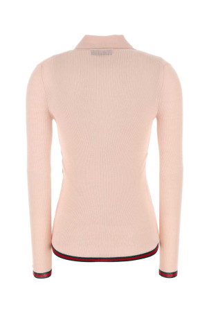 Light pink cashmere blend polo shirt GUCCI (810315XKD8J) Light pink cashmere blend polo shirt GUCCI (810315XKD8J)