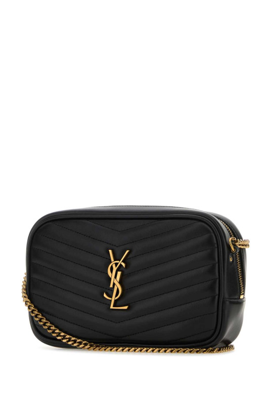 Black leather mini Lou crossbody bag Black SAINT LAURENT (748849DV702)