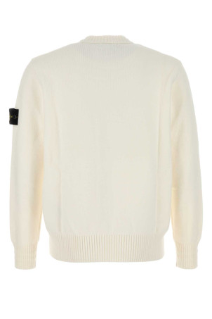 Светр з суміші бавовни та слонової кістки STONE ISLAND (8115506A2)