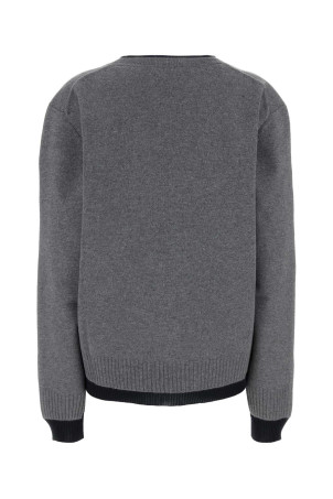 Двоколірний оверсайз-светр з кашеміру та шовку MIU MIU (MML994SOOO15RK) Двоколірний оверсайз-светр з кашеміру та шовку MIU MIU (MML994SOOO15RK)