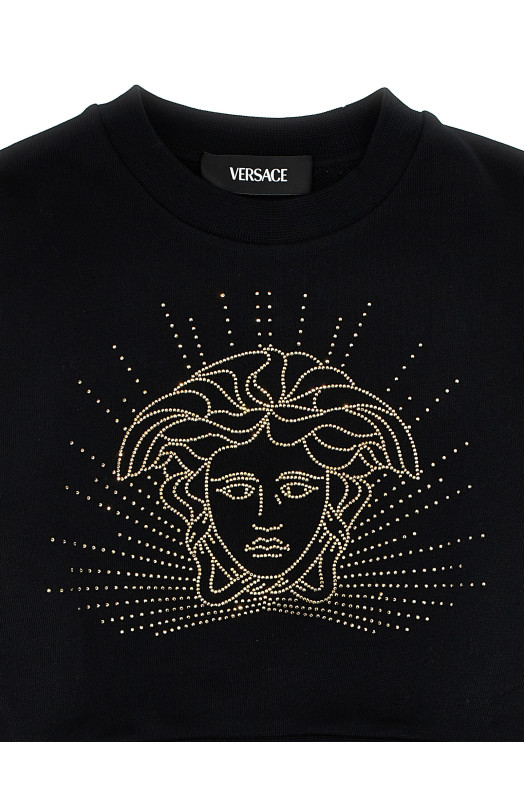 Толстовка со стразами VERSACE KIDS 'Medusa' Черный 10181921A130472B130 Толстовка со стразами VERSACE KIDS 'Medusa' Черный 10181921A130472B130
