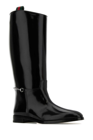 Black leather boots Black GUCCI (805310AADZD)