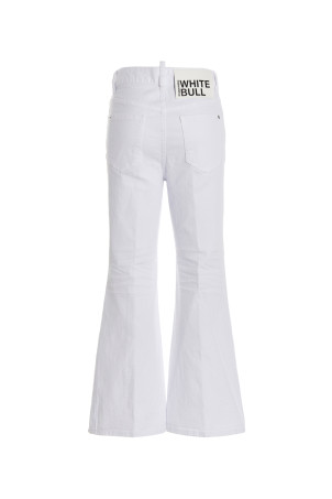 Джинсы Super Flared Cropped' белые DSQUARED2 (S72LB0637S39781100)