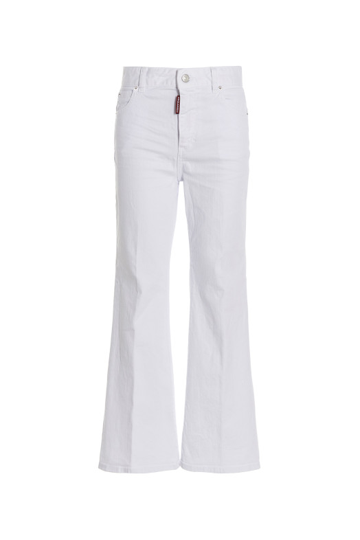 Джинсы Super Flared Cropped' белые DSQUARED2 (S72LB0637S39781100)