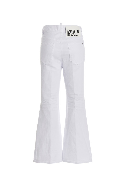 Джинсы Super Flared Cropped' белые DSQUARED2 (S72LB0637S39781100)