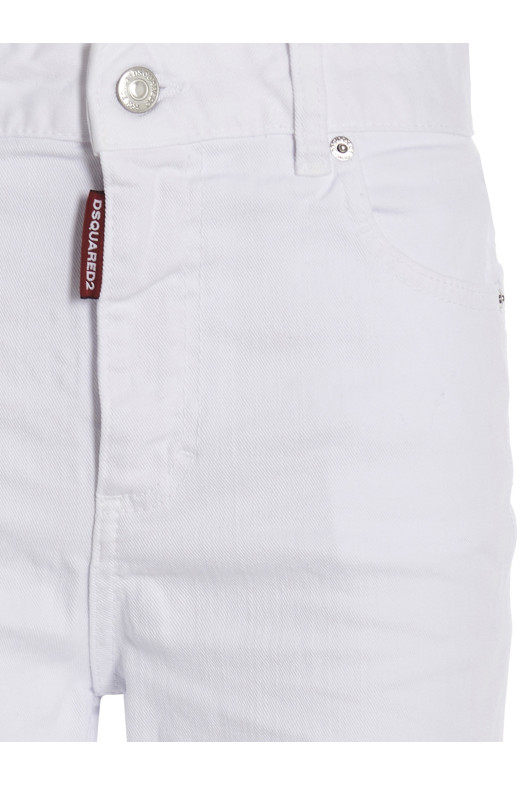 Джинсы Super Flared Cropped' белые DSQUARED2 (S72LB0637S39781100)