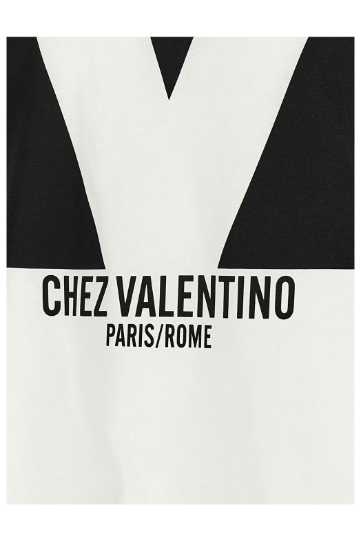 Футболка Valentino Garavani 'Chez Valentino' чорно-сіра V3MG16PAQ9A03 Футболка Valentino Garavani 'Chez Valentino' чорно-сіра V3MG16PAQ9A03