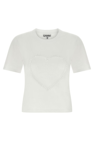 Heart embroidery T-shirt White Heart embroidery T-shirt White