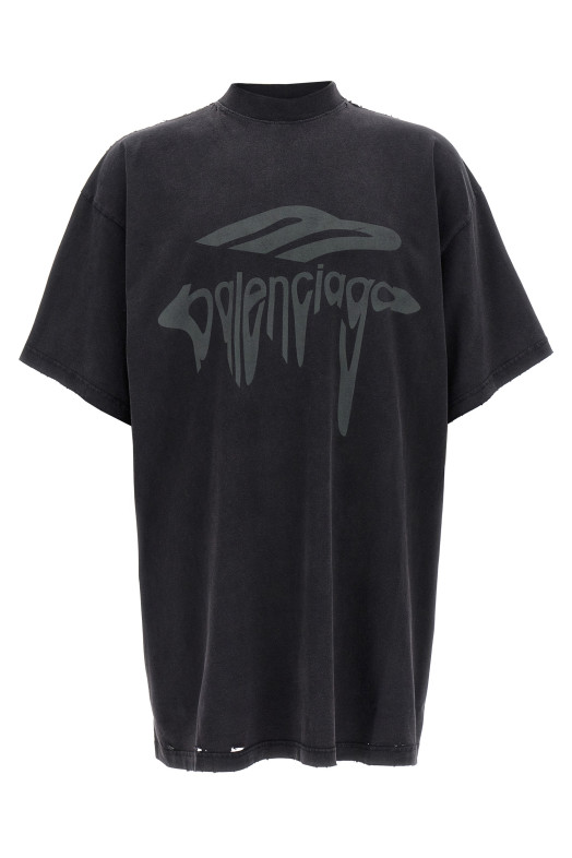 Футболка BALENCIAGA '3B Liquefied' чорна 787349TRVS81013 Футболка BALENCIAGA '3B Liquefied' чорна 787349TRVS81013