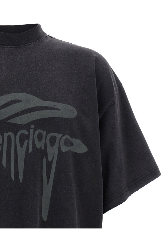 Футболка BALENCIAGA '3B Liquefied' чорна 787349TRVS81013 Футболка BALENCIAGA '3B Liquefied' чорна 787349TRVS81013