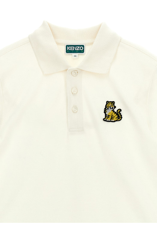 Рубашка-поло с нашивками Белая KENZO JUNIOR K61168BIANCOSPORCO Рубашка-поло с нашивками Белая KENZO JUNIOR K61168BIANCOSPORCO