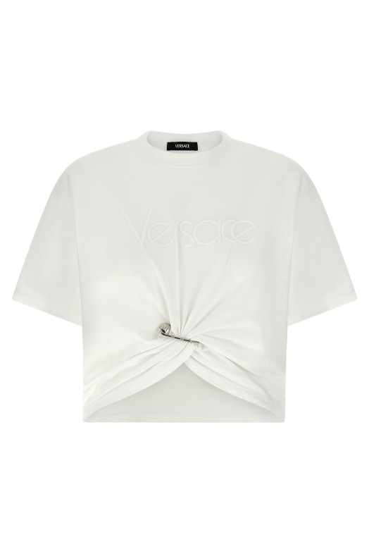 Футболка с вышивкой логотипа Белый VERSACE 10188981A136101W000 Футболка с вышивкой логотипа Белый VERSACE 10188981A136101W000