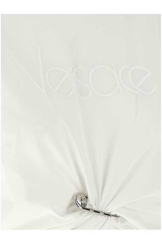 Футболка с вышивкой логотипа Белый VERSACE 10188981A136101W000 Футболка с вышивкой логотипа Белый VERSACE 10188981A136101W000