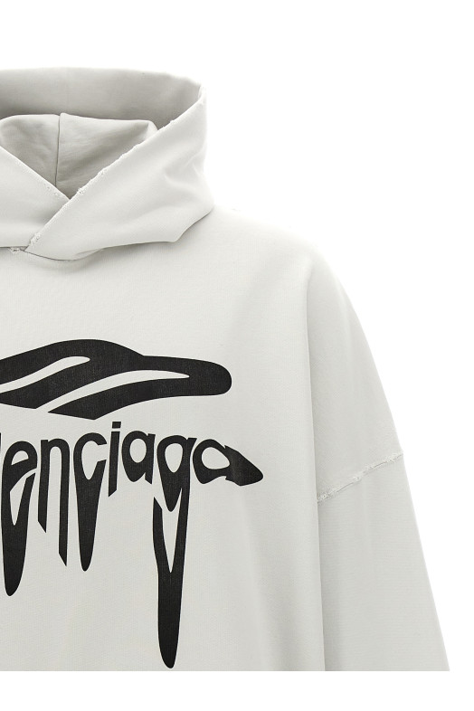 Толстовка BALENCIAGA '3B Liquefied' Белая 803265TRVS99081 Толстовка BALENCIAGA '3B Liquefied' Белая 803265TRVS99081