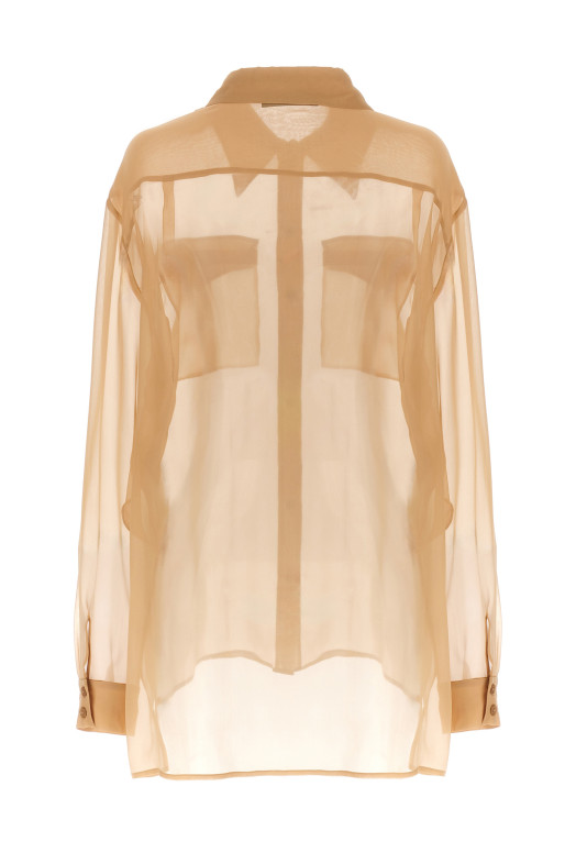 Шифоновая рубашка бежевого цвета ALBERTA FERRETTI A021616140018 Шифоновая рубашка бежевого цвета ALBERTA FERRETTI A021616140018