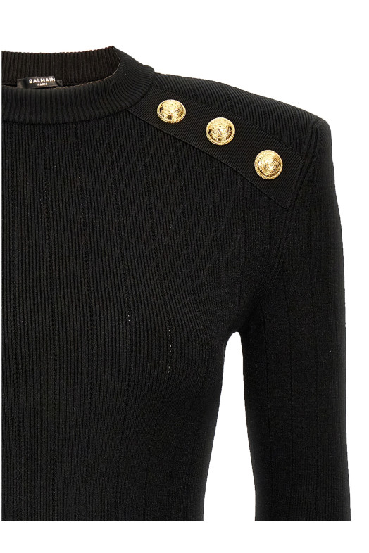 Светр BALMAIN 'Chiocciola' Чорний EF1KD001KB070PA Светр BALMAIN 'Chiocciola' Чорний EF1KD001KB070PA