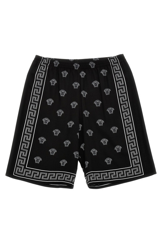 Шорты-бермуды VERSACE KIDS 'Medusa Bandana' Черно-серые 10182681A130575B040 Шорты-бермуды VERSACE KIDS 'Medusa Bandana' Черно-серые 10182681A130575B040