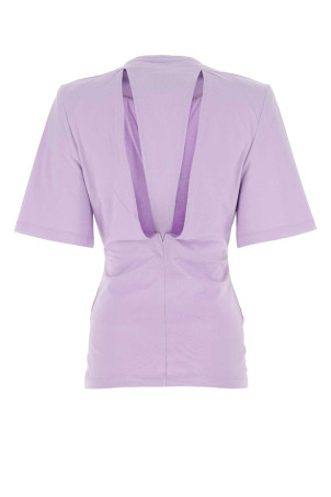 Бавовняний топ бузкового кольору Чорний THE ATTICO (232WCT161J025) Бавовняний топ бузкового кольору Чорний THE ATTICO (232WCT161J025)