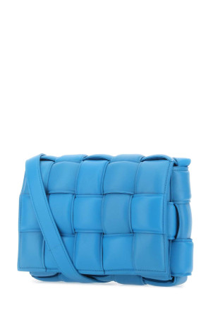 Невелика сумка через плече з м'якою підкладкою з бірюзової шкіри наппа BOTTEGA VENETA (591970VCQR1) Невелика сумка через плече з м'якою підкладкою з бірюзової шкіри наппа BOTTEGA VENETA (591970VCQR1)