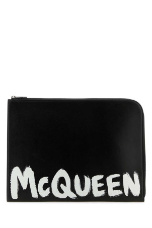 Black leather document holder ALEXANDER MCQUEEN (6094811AAMJ)