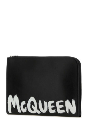 Black leather document holder ALEXANDER MCQUEEN (6094811AAMJ)