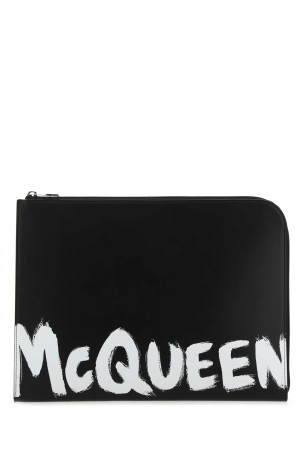 Black leather document holder ALEXANDER MCQUEEN (6094811NT5B)