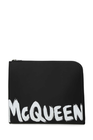 Black leather document holder ALEXANDER MCQUEEN (6094811NT5B)