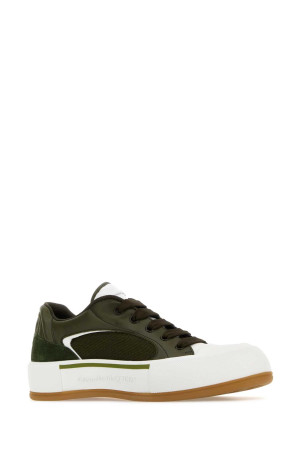 Оливковые кроссовки Plimsoll ALEXANDER MCQUEEN (777242W4SS3) Оливковые кроссовки Plimsoll ALEXANDER MCQUEEN (777242W4SS3)