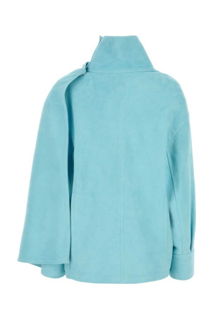 Светло-голубая кожаная блузка BOTTEGA VENETA (804566V4LG0) Светло-голубая кожаная блузка BOTTEGA VENETA (804566V4LG0)