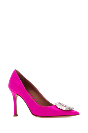 Fuchsia satin Camelia pumps Fuchsia AMINA MUADDI (CAMELIAPUMP) Fuchsia satin Camelia pumps Fuchsia AMINA MUADDI (CAMELIAPUMP)