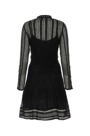 Черное мини-платье из смешанного льна CHLOE (CHC23WMR13530) CHLOÉ Черное мини-платье из смешанного льна CHLOE (CHC23WMR13530) CHLOÉ