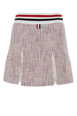 Embroidered stretch tweed mini skirt THOM BROWNE (FJK117AJ0144) Embroidered stretch tweed mini skirt THOM BROWNE (FJK117AJ0144)