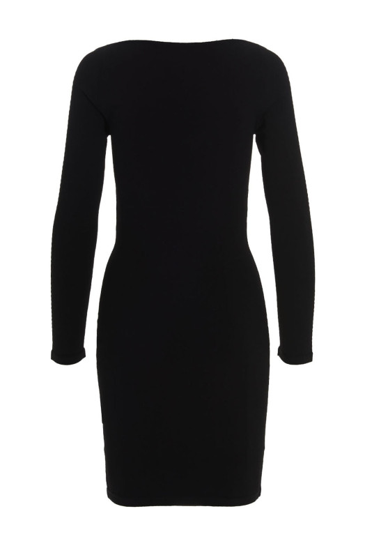 Ribbed viscose dress Black