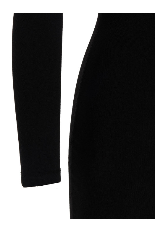 Ribbed viscose dress Black