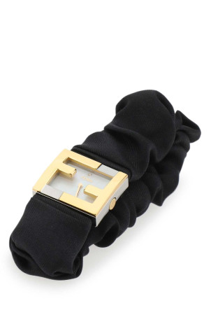 Stainless steel and black nylon Fendimania Baguette watch FENDI (FOW848A85F)