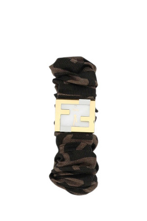 Stainless steel and embroidered nylon Fendimania Baguette watch FENDI (FOW848A85F)