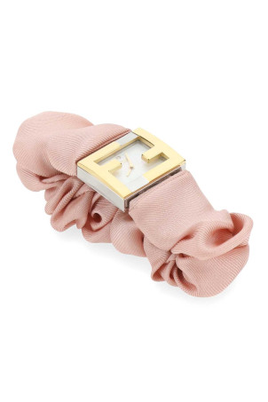 Stainless steel and pink nylon Fendimania Baguette watch FENDI (FOW848A85F)