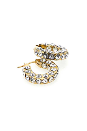 Embellished metal small Jaheel earrings AMINA MUADDI (JAHHOOPSMALL) Embellished metal small Jaheel earrings AMINA MUADDI (JAHHOOPSMALL)