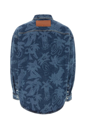 Оверсайз-сорочка з принтом PALM ANGELS (PMYD020E23DEN001)