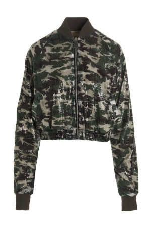 Sequin bomber jacket Green