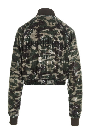 Sequin bomber jacket Green