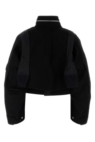 Черная шерстяная и нейлоновая куртка-бомбер SACAI (2407331) Черная шерстяная и нейлоновая куртка-бомбер SACAI (2407331)