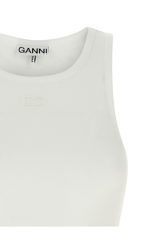 Ребристий верх Білий GANNI T3897151 Ребристий верх Білий GANNI T3897151