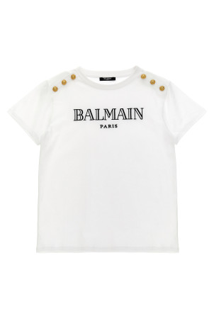 Футболка BALMAIN KIDS 'Balmain Vintage' чорно-сіра BW8A21Z0116100OR Футболка BALMAIN KIDS 'Balmain Vintage' чорно-сіра BW8A21Z0116100OR
