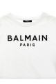 Футболка з тисненням логотипу чорно-сіра BALMAIN KIDS BW8A61Z0082100NE Футболка з тисненням логотипу чорно-сіра BALMAIN KIDS BW8A61Z0082100NE