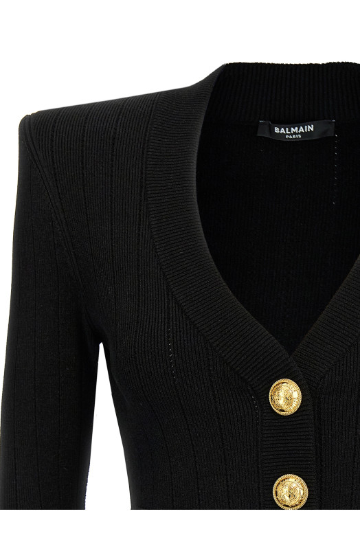 Кардиган BALMAIN 'Chiocciola' Чорний DF1KL007KB070PA Кардиган BALMAIN 'Chiocciola' Чорний DF1KL007KB070PA