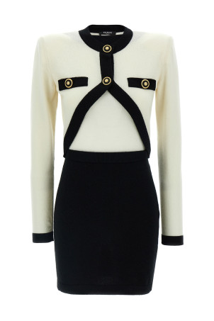 Сукня BALMAIN 'Filo Leone Catena' чорно-сіра EF1R9259KH91GAU Сукня BALMAIN 'Filo Leone Catena' чорно-сіра EF1R9259KH91GAU