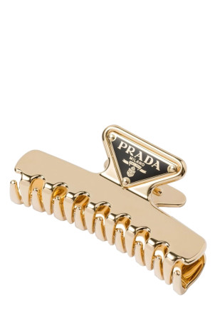 Затискач для волосся з логотипом трикутника Золото PRADA 1IF1032BA6F0056 Затискач для волосся з логотипом трикутника Золото PRADA 1IF1032BA6F0056